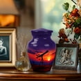 thumbnail image 7 of JAGASY Telescope Handmade Urns for Ashes Keepsake, Purple Small Urn for Ashes Adult Male, Mountain Decorative Urns for Sister, Sunset Tiny Cremation Urn for Brother, (3 Inch), 7 of 7