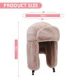 thumbnail image 2 of Adult winter comfort plush Russian hat windproof full hat ear cap warm winter ski hunting bike - pink, 2 of 5