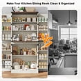 thumbnail image 5 of ChVans Farmhouse 71" Tall Kitchen Pantry with 12 Hanging Shelves, 4 Barn Doors Pantry Storage Cabinet with Load-Bearing Steel Pipe and Adjustable Shelves for Kitchen, Dining Room, Living Room, White, 5 of 9