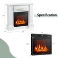 thumbnail image 3 of Costway 32" Electric Fireplace Mantel TV Stand Space Heater w/Remote Control 1400W White, 3 of 10