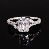 solitaire jewels 2.5CT Radiant Moissanite Engagement Ring For Women, 14K Rose Gold