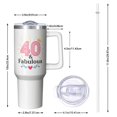 thumbnail image 2 of 1pc 40 years old 40oz Tumbler with Straw & Handle - Insulated Stainless Steel Cup | Holiday Gift for Man Women (Christmas, Valentine's, Birthday), 2 of 7