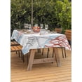 thumbnail image 3 of Outdoor Tablecloth with Umbrella Hole for Patio/Picnic/Party/Camping, Summer Orange Red Coral Waterproof Table Cloth Rectangle Table Cover Washable, Coastal Starfish Ocean Nautical (52"x 70"), 3 of 8