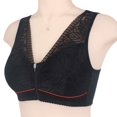 thumbnail image 5 of IUJSOY Women's Zip Front Sport Bra Plus Size Wirefree Lace Bra Full Coverage T Shirt Bra for Seniors, 5 of 5