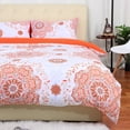 thumbnail image 4 of PiccoCasa Bohemian Duvet Cover Sets with 2 Matching Pillow Shams Soft Microfiber 3-Piece Boho Mandala Quilt Set (Orange, Queen), 4 of 7