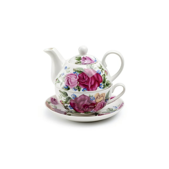 Grace Teaware Rose Garden Fine Porcelain Tea For One Set
