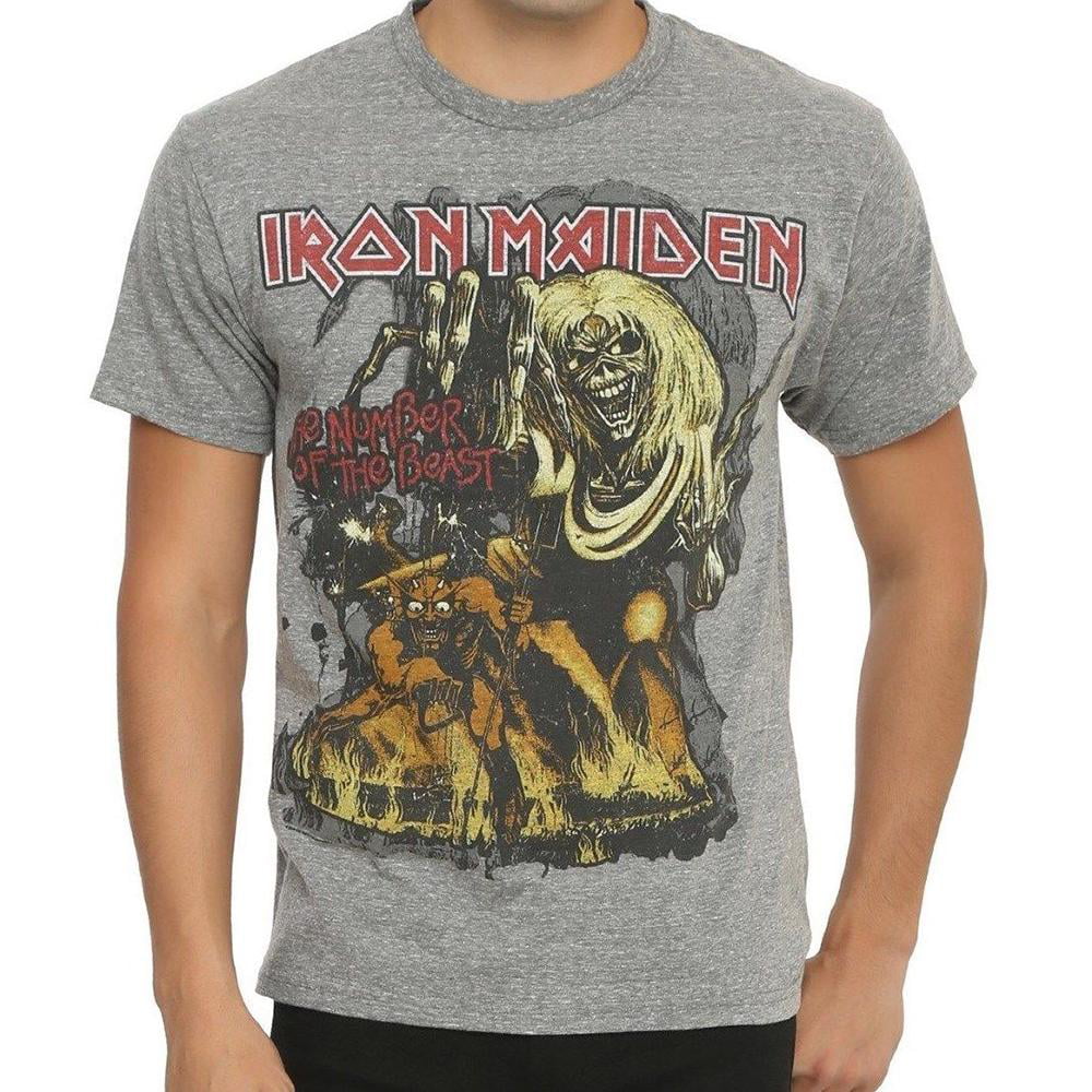 Official Iron Maiden Men's Black T-Shirt Number Of The Beast Graphic 