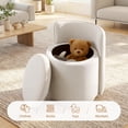 thumbnail image 6 of COOLHUT Vanity Chair, Upholstered Vanity Stool with Storage, Velvet Swivel Accent Chair, No Assembly Small Accent Stool, Makeup Chair for Bedroom, Living Room and Dressing Area, White, 6 of 11