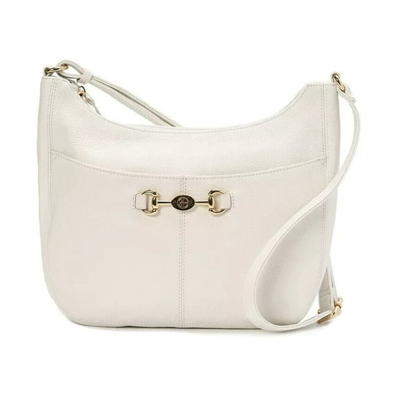 Giani Bernini Horsebit-Detail Leather Hobo White