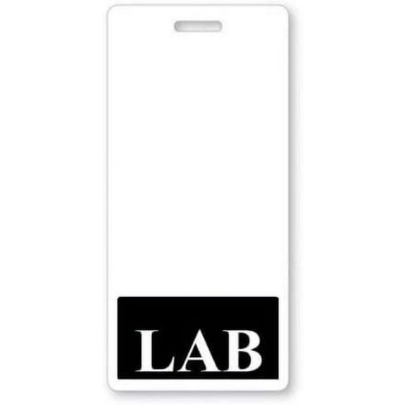 LAB Badge Buddy - Heavy Duty Vertical Badge Buddies for Laboratory Technicians - Spill & Tear Proof Cards - 2 Sided - Quick Role Identifier ID Tag Backer by Specialist ID (1, Black)