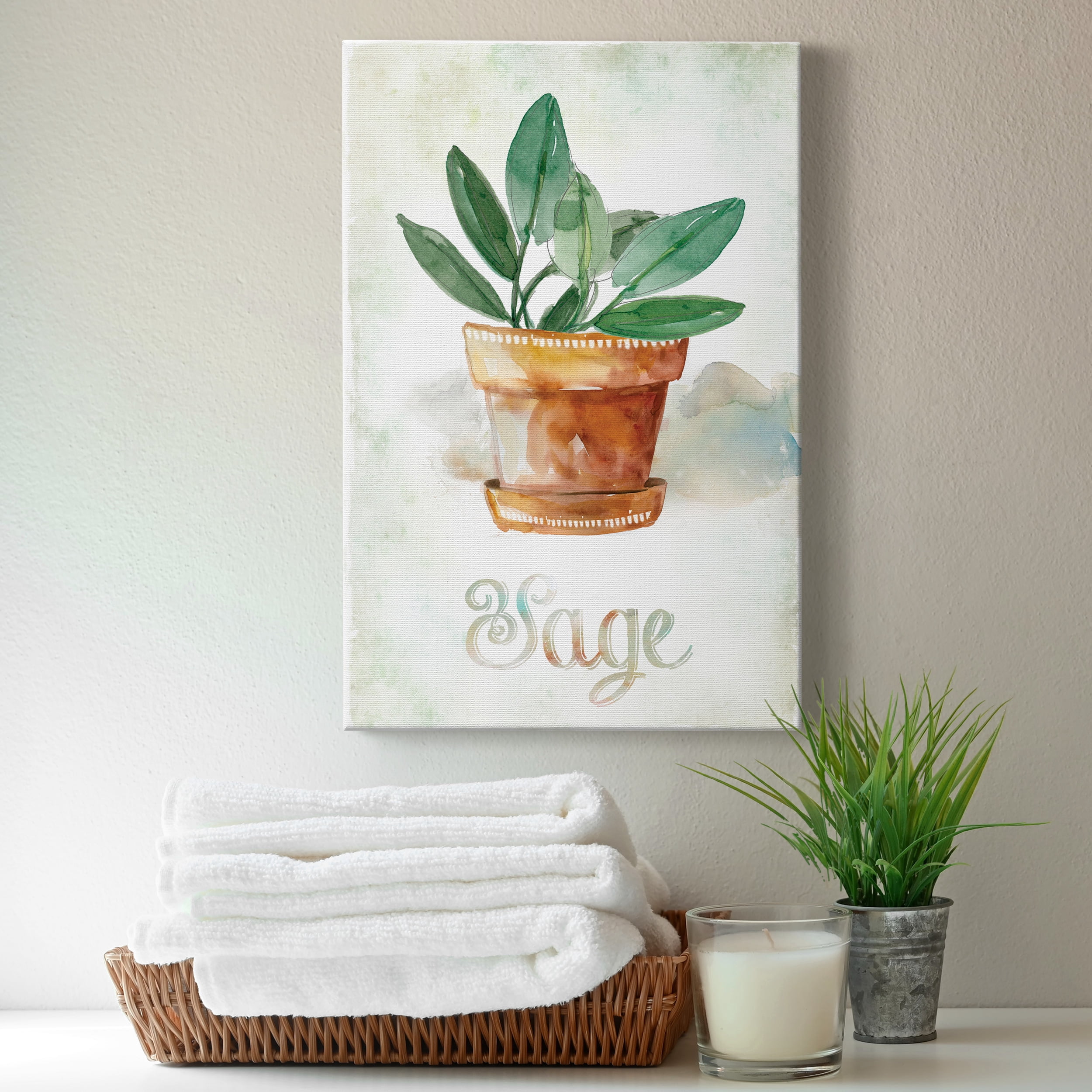 Potted Sage Premium Gallery Wrapped Canvas - Ready to Hang - 40 x 60