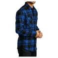 thumbnail image 4 of Yellow Rooster Men's Button Down Regular Fit Long Sleeve Plaid Flannel Casual Shirt Royal/Black 2XL, 4 of 6