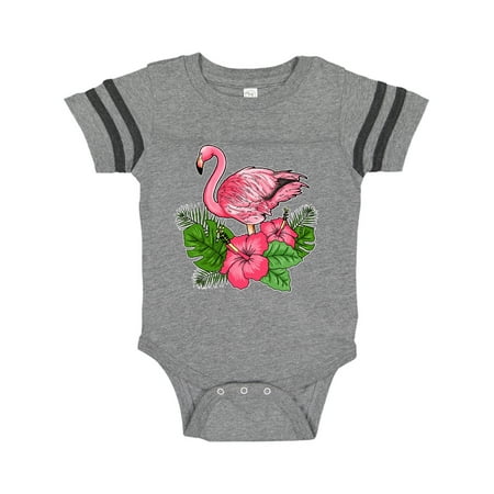 

Inktastic Flamingo with Tropical Flowers Gift Baby Boy or Baby Girl Bodysuit