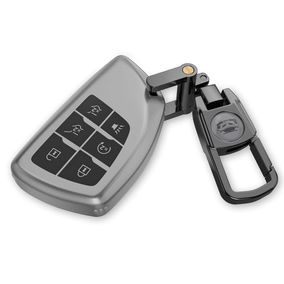 for Chevy Key Fob Cover with Keychain.TPU Keyshell No Screws Required for Installation. Compatible with 2021-2025 Silverado Sierra Tahoe GMC Yukon Suburban Denali ( 6-Buttons)