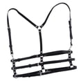 thumbnail image 4 of Arnés de pecho de cuerpo gótico punk Yuyangstore Cinturón Harajuku de cintura de 3 niveles Jaula de tiras Negro, 4 of 8