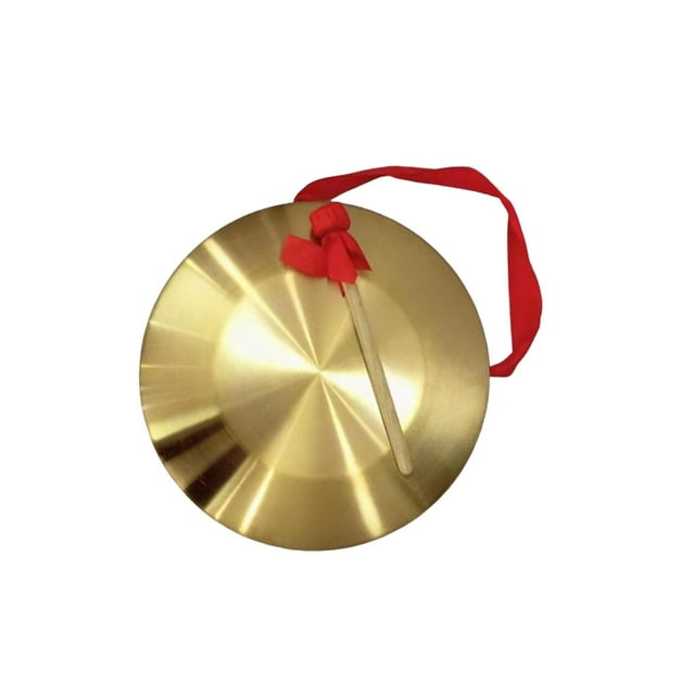 Wweixi Gong Instrument Portable Metal Hand Gong Parade Shows Dances 22cm for Celebrating gold 22cm