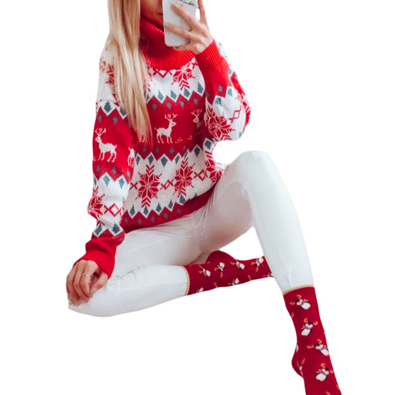 Reindeer Knit Christmas Leggings