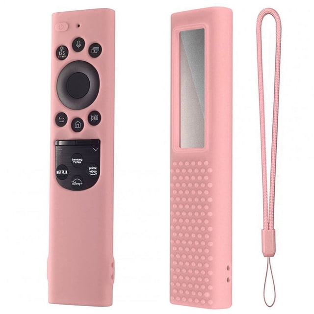 Smart Tv Remote Control Case Silicone Anti-slip Cover Compatible For 2022 Samsung Tm2280ecobn59 Solar Remote Control pink suit