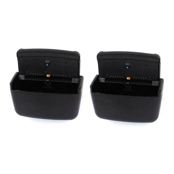 2X Car Black Plastic Rectangular Blue LED Ashtray Holder