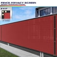 thumbnail image 4 of Fence Privacy Screen 3' x 17' Heavy Duty Windscreen Fencing Mesh Fabric Cover for Patio Garden Backyard Lawn Carport Pool Fence, Red, 4 of 6