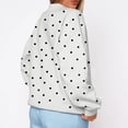 thumbnail image 3 of Bexdxz Women's Oversized Polka Dot Crewneck Sweatshirt, Soft Long Sleeve Pullover Top, Casual Y2K Fall Daily Wear Outfit White S, 3 of 6