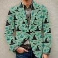 thumbnail image 2 of LTTVQM Halloween Party Men Classic Lapel Corduroy Jacket Warm Textured Side Pockets Long Sleeve Single Button Sport Blazer Office Daily Versatile Outerwear Green XL, 2 of 6