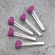 thumbnail image 5 of EeaseMX Pinzas para alimentos con forma de corazón, de acero inoxidable y silicona, para pan, moradas, para frutas y utensilios de cocina., 5 of 7