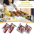 thumbnail image 5 of Fotbe Buffalo Plaid Love And Gnome for 4Pcs Oven Mitts and Pot Holders, 500℉ Heat Resistant Oven Mitts , Non-Slip Silicone Surface Safe for Baking, Cooking, BBQ, 5 of 6