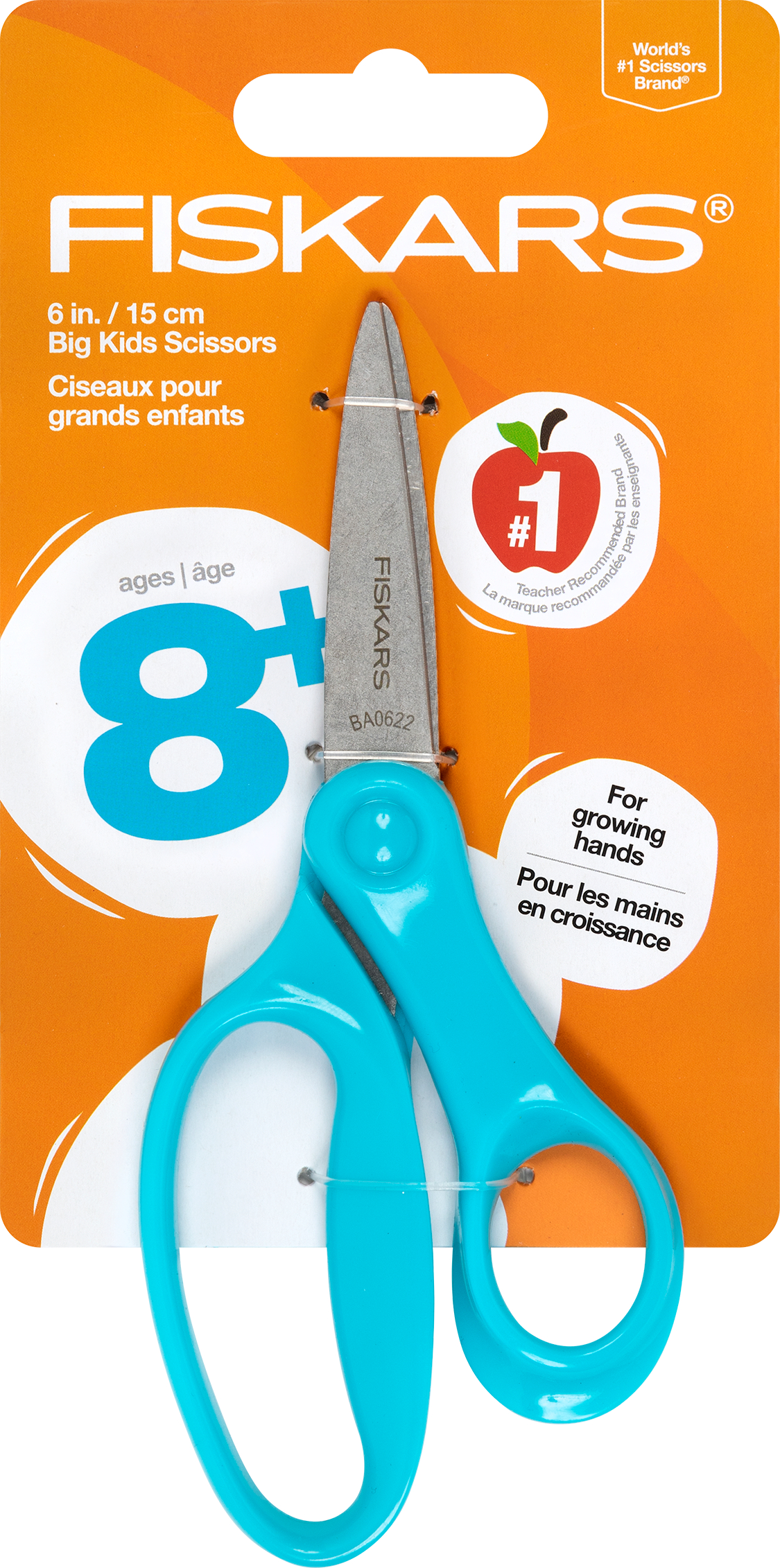 Fiskars 6-Inch Turquoise Kids Scissors for Ages 8 to 11