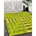 thumbnail image 3 of Ahgly Company Tapis Rond Lavable en Machine Intérieur Transitionnel Jaune Foncé Vert, 8 Pieds Rond, 3 of 7