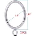 thumbnail image 2 of XINQIHANG Metal Curtain Rings with Eyelet 1.49\u201d Inner Diameter,Fits Up to 1 1/4-Inch Rod (Satin Nickel,72Pcs), 2 of 7