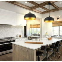 AFANQI Black Industrial Pendant Light Fixture, Farmhouse Decor Adjustable Metal Hanging Lamp, Kitchen Island Ceiling Hanging for Indoor Restaurant Dining Room Cafe Sink Bar Salons