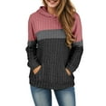 thumbnail image 2 of larppty Hoodies for Women Casual Long Sleeve Drawstring Loose Fit Color Block Pullover Sweaters Tops Trendy 2025 Fall Fashion (Hot Pink, S), 2 of 9