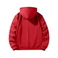 thumbnail image 4 of Enjoytime Mens Zip Up Hoodie Solid Color Long Sleeve Oversized Sweatshirt Fashion Casual Lightweight Athletic Workout Tops with Pockets Red L, 4 of 8