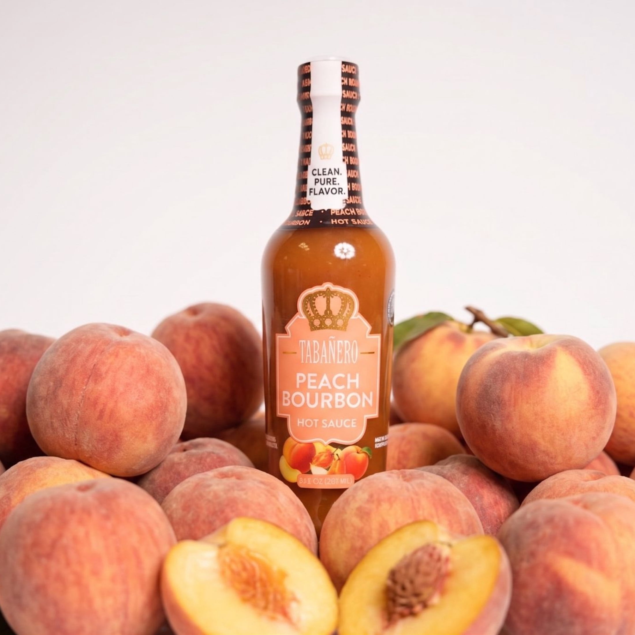 (2 pack) Tabanero Peach Bourbon Hot Sauce, Southern Sweet Heat, Mild, 8 oz