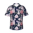 thumbnail image 2 of Picia Rose Flowers Gentle Cotton Regular Fit Short Sleeve Casual Hawaiian Shirt for Men-3X-Large, 2 of 9