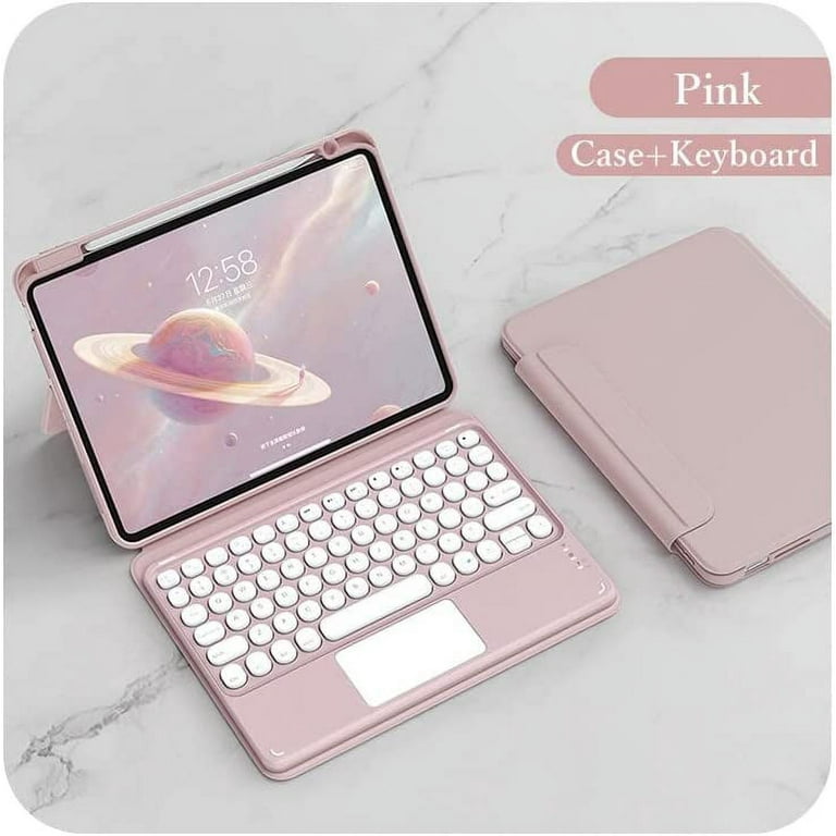Ipad 10th Generation 2022 Keyboard Case With Touchpad Cute Round Key Color Keyboard  Ipad 10 10.9 Inch Detachable Touch Keyboard Slim Smart Cover With