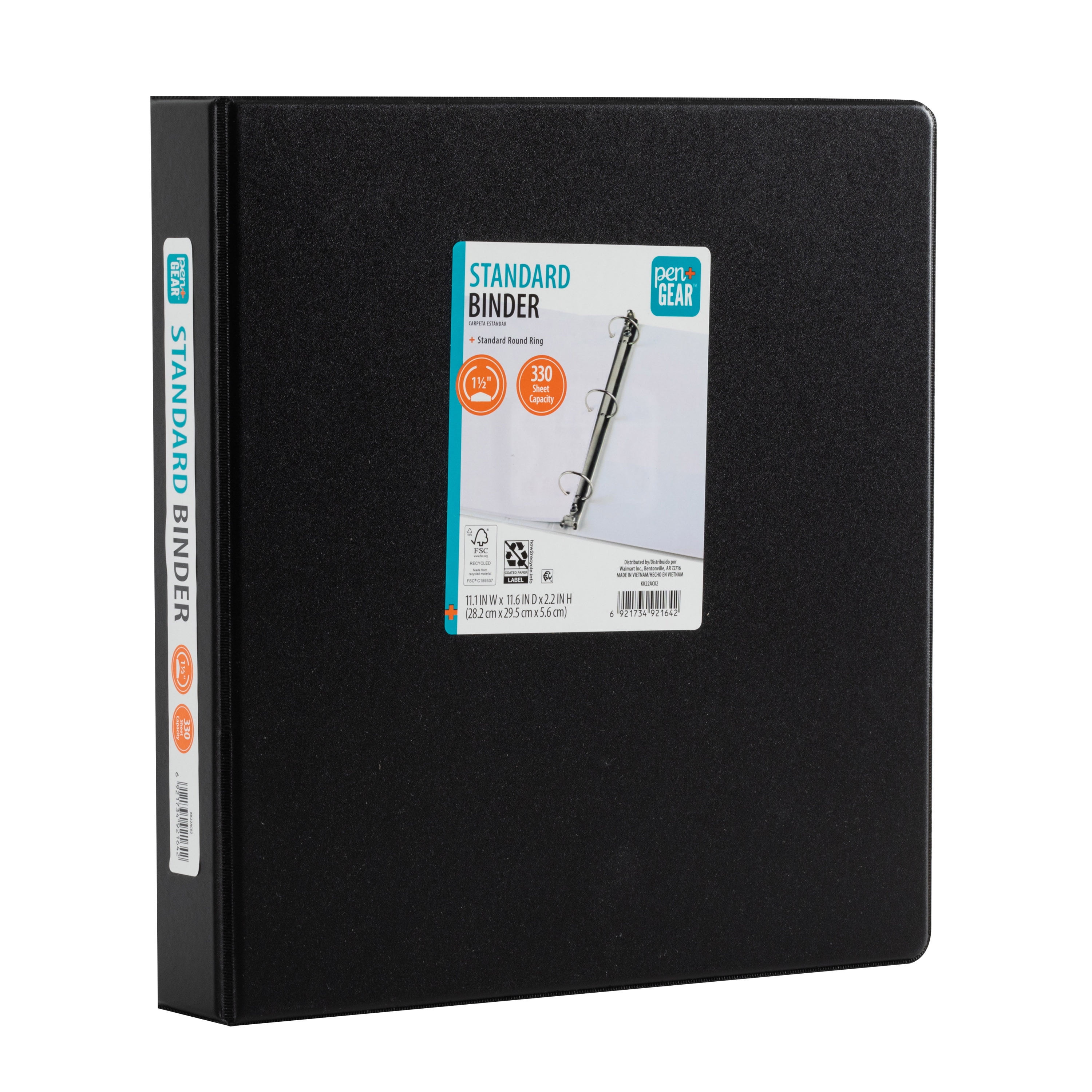 Pen+Gear 3-Ring O-Ring Binder Economy 1.5 Inch Black 1 Count