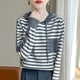 thumbnail image 5 of American Hooded Sweatshirt Women's Loose Base 2024 Spring And Autumn New Item Hooded Sweater Casual Jacket Knitted Sweater Top, 5 of 5
