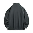 thumbnail image 6 of Zedker Men's Polar Fleece Jacket Lightweight Full Zip Jackets Outdoor Hiking Casual Soft Warm Coat With Pockets Gray L, 6 of 9