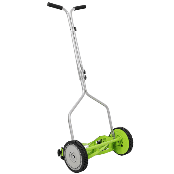 14" 5-Blade Reel Mower with 8.5" Wheels, Lightweight Eco-Friendly Manual Cut