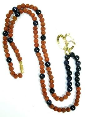 Mogul Saturn Shani Mala Beads Onyx Rudraksha Meditation Malas Promoting Inner Strength