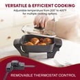 thumbnail image 5 of Elite Gourmet EG808 - Sartén eléctrica antiadherente de 8 x 8 pulgadas, apto para lavaplatos con tapa ventilada de vidrio templado, calentamiento rápido, 600 W, negro, 5 of 5