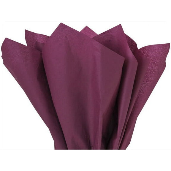 Pack Of 480, Solid Burgundy Tissue Paper 20 X 30" Sheet Half Ream Made From 100% Post Industrial Recycled Fibers Made In USA