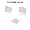 thumbnail image 3 of JERFIT Reversible King Size Jacquard Bedspread Set 5-Piece, Brown Gold Luxury Quilted Microfiber Bedding with Decorative Pillows, 3 of 8