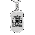 thumbnail image 5 of Lord Is My Strength Psalm 28:7 Stainless Steel or 18k Gold Premium Swivel Dog Tag Keychain, 5 of 10