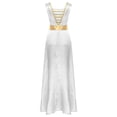 thumbnail image 2 of iefiel Robe Maxi Sans Manches pour Femmes Costume de Danse Culte Église Liturgique Tunique de Danse Superposition Blanche P, 2 of 7