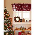 thumbnail image 3 of Red Plaid Snowman Christmas Curtain Valance for Windows/Living Room/Kitchen/Bathroom/Café, Short Rod Pocket Tier Curtain Window Treatment Panel Xmas Snowflake Birds Topper Curtain 42''x12'', 3 of 6