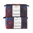thumbnail image 2 of WOBOGO Lion Face with Glowing Eyes Clothes Storage 2Pack Foldable Thick Fabric Blanket Organizer Bag with Handle 21.65×13.78×12.4in, 2 of 7