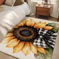 thumbnail image 5 of Yellow Sunflower Area&nbsp;Rug 3x5ft Spring Flower Floral Green Leaf Black White Bow Non-Slip&nbsp;Washable Square&nbsp;Rugs Soft Felt Indoor Floor Mat for Bedroom Kitchen Living Room Bathroom, 5 of 9